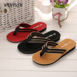 2023 Street Men Summer Flip Flops Beach Sandals Anti-Slip Indoor Outdoor Casual Flat Shoes High  ...