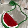 22CM Length , Plush Watermelon Shoulder BAG , Plush Coin Pouch , Messenger