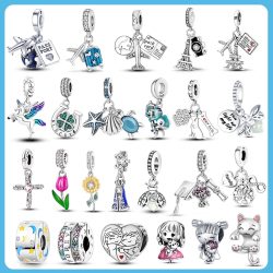 925 Silver Charms Glow-in-the-dark Firefly Dangle Pendant Beads fit Original Pandora Bracelet Ne ...