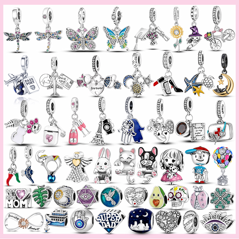 925-Sterling-Silver-Butterfly-Dragonfly-Charms-Heart-Beads-For-Bracelet-DIY-Original-Jewelry-Charms-Plata-De