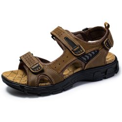 Brand Classic Mens Sandals Summer Genuine Leather Sandals Men Outdoor Casual Lightweight Sandal  ...