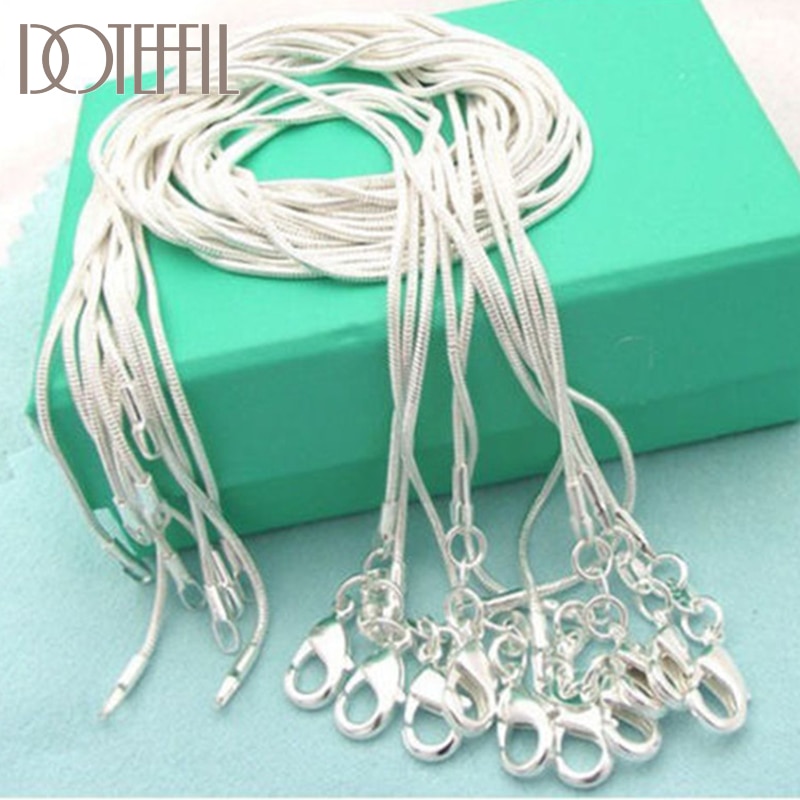 DOTEFFIL-925-Sterling-Silver-10pcs-Lot-16-18-20-22-24-26-28-30-Inch-1