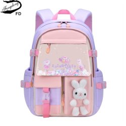 Fengdong small girls primary school bag cute backpacks for children satchel kawaii book bag kids ...