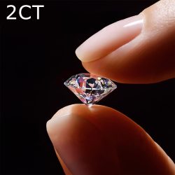 High Quality 2 Carat D Color VVS1 Round Cut Loose Moissanite Certified For Ring Stone Gems With  ...