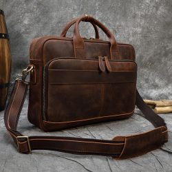 MAHEU Retro Laptop Briefcase Bag Genuine Leather Handbags Casual 15.6 Pad Bag Daily Working Tote ...