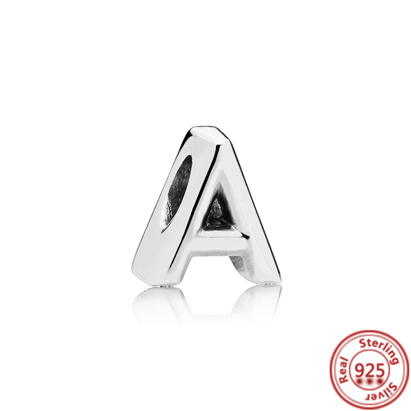 New-100-Real-925-Sterling-Silver-Letter-Alphabet-A-Z-Charm-Beads-Fit-Original-Pandora-Charms-1