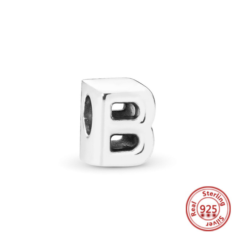 New-100-Real-925-Sterling-Silver-Letter-Alphabet-A-Z-Charm-Beads-Fit-Original-Pandora-Charms-2