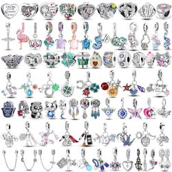 PAMELA 925 Silver Panda Butterfly Chameleon Charms Plata De Ley Flower Turtle Octopus Bead DIY F ...