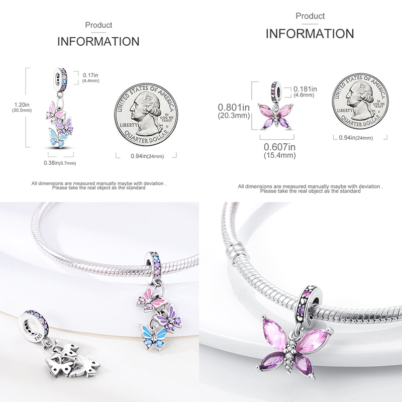 PAMELA-925-Silver-Panda-Butterfly-Chameleon-Charms-Plata-De-Ley-Flower-Turtle-Octopus-Bead-DIY-For-3