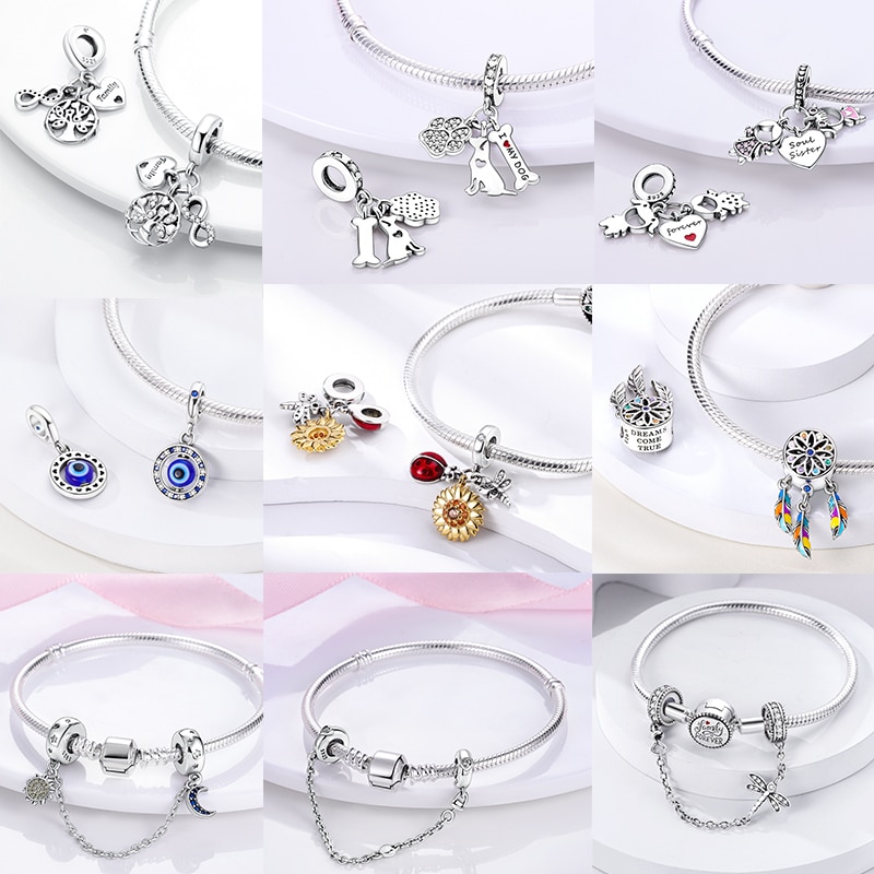 PAMELA-925-Silver-Panda-Butterfly-Chameleon-Charms-Plata-De-Ley-Flower-Turtle-Octopus-Bead-DIY-For-4