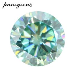 PANSYSEN Promotion 1CT 6.5MM Blue Green Real Moissanite VVS1 3EX Cut Loose Gemstones DIY Jewelry ...