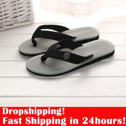 Summer Slippers Men Flip Flops Beach Sandals Non-slip Casual Flat Shoes 2022 Slippers Indoor Hou ...