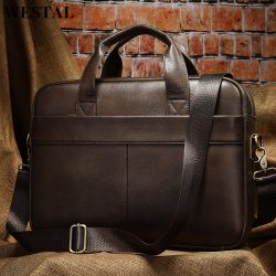 WESTAL Men’s Bag Genuine Leather Men Briefcase for Laptop 14 Messenger Men’s Leather ...