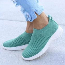 Women Shoes Knitting Sock Sneakers Women Spring Summer Slip On Flat Shoes Women Plus Size Loafer ...
