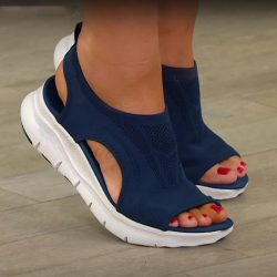 Women Summer Shoes 2023 Mesh Fish Platform Sandals Women’s Open Toe Wedge Sandals Ladies L ...